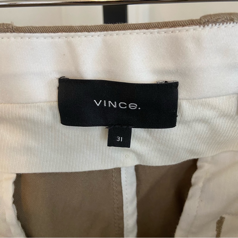 Vince Griffith Slim Fit Preppy Beige Designer Flat Front Chino Pants Men 31x30.5 - Picture 5 of 10